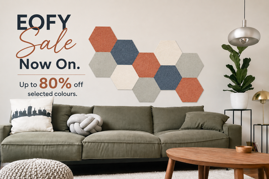 Peel n Stick Hexagon Acoustic Wall Tiles - QTY 6