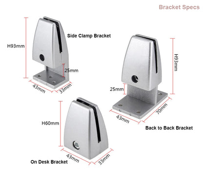 Desk Divider Screen Brackets