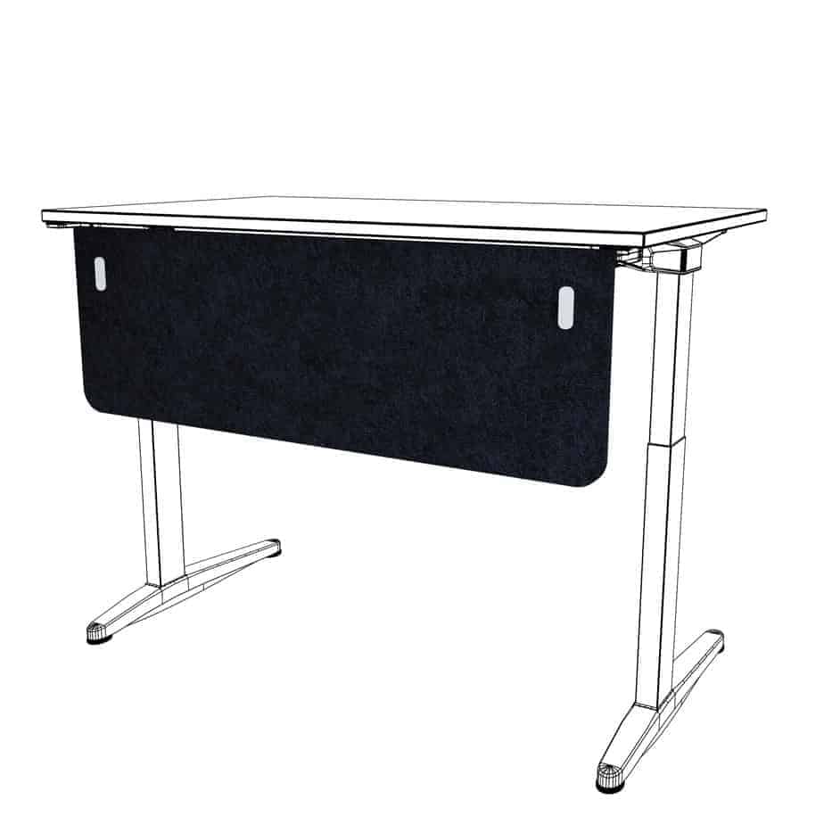 Desk Divider - Desk Modesty Screen in Black