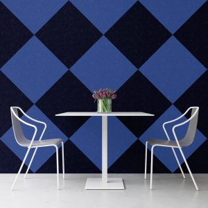 Blue and Black acoustic wall tiles