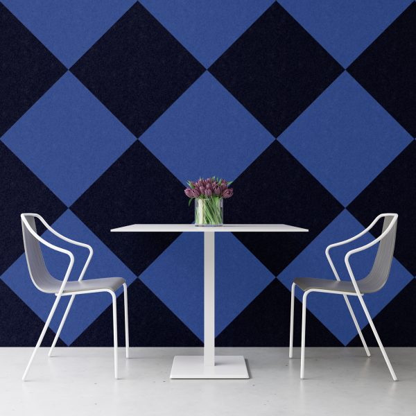 Blue and Black acoustic wall tiles