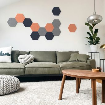 Peel n Stick Hexagon Acoustic Wall Tiles – QTY 6