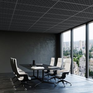 Acoustic Ceiling Tile Matrix in Charcoal in situ Image